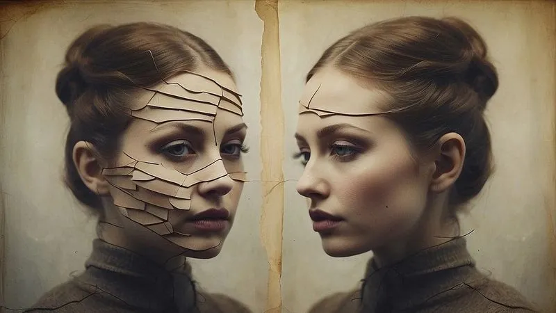 Image of a woman looking at herself